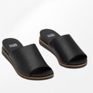 Eileen Fisher Woman's Koha Leather Wedge Sandal, Black  nwt sz 6.5